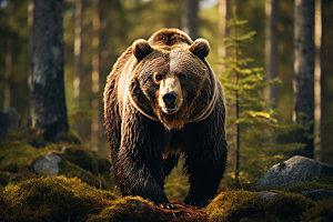 棕熊哺乳动物自然摄影图