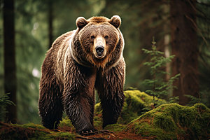 棕熊哺乳动物生态摄影图