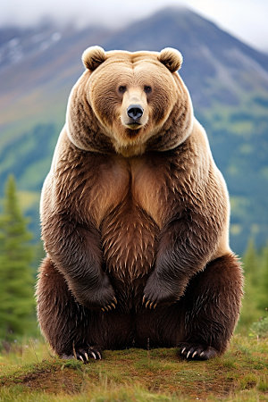 棕熊哺乳动物森林摄影图