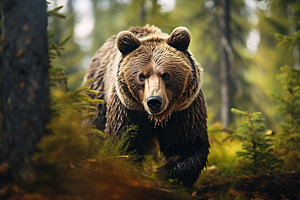 棕熊野生动物哺乳动物摄影图