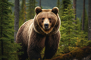 棕熊哺乳动物野生动物摄影图