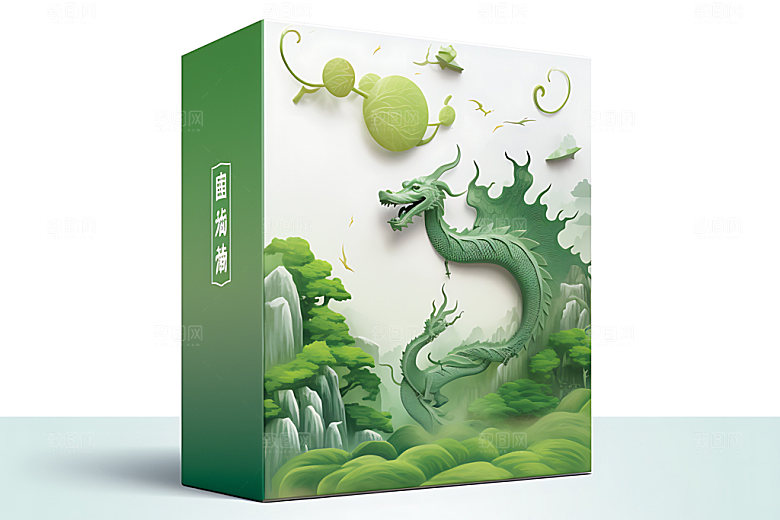 粽子端午龙粽点心包装效果图