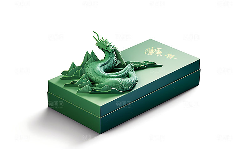 粽子传统特色端午龙粽包装效果图