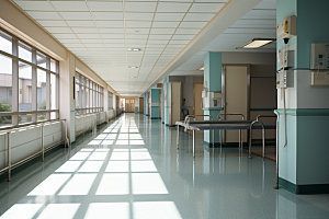 医院走廊高清等待区素材